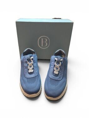 Blue Knit Slip-On Athletic Sneakers for Women